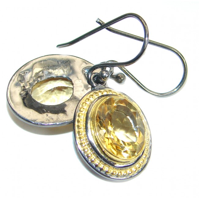 Authentic Citrine .925 Sterling Silver handmade earrings
