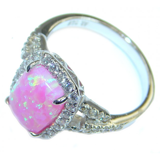 Mesmerizing Japanese Fire Opal .925 Sterling Silver ring size 7