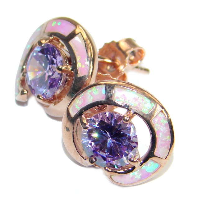 Rainbow Magic Cubic Zirconia .925 Sterling Silver handmade earrings