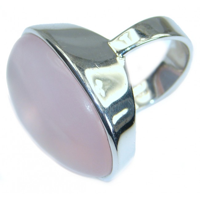Huge Best Quality Rose Quartz .925 Sterling Silver ring s. 8