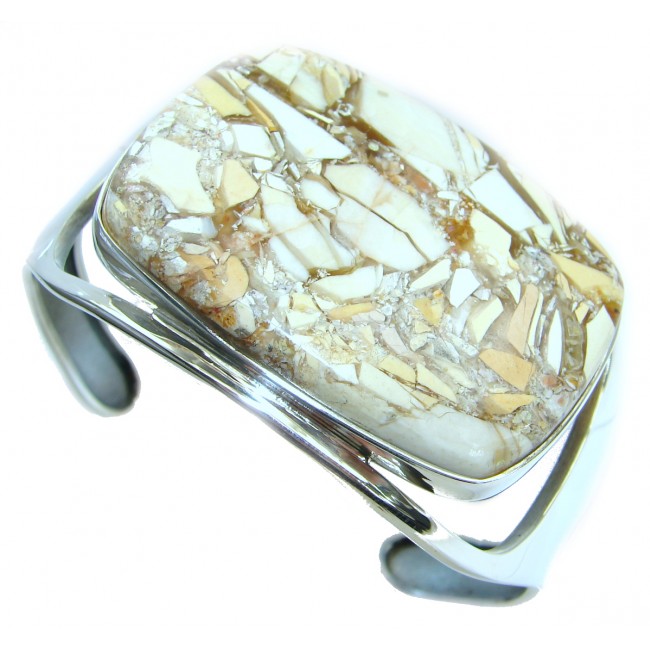 Stunning genuine Australian Brecciated Mookaite .925 Sterling Silver handcrafted Bracelet / Cuff