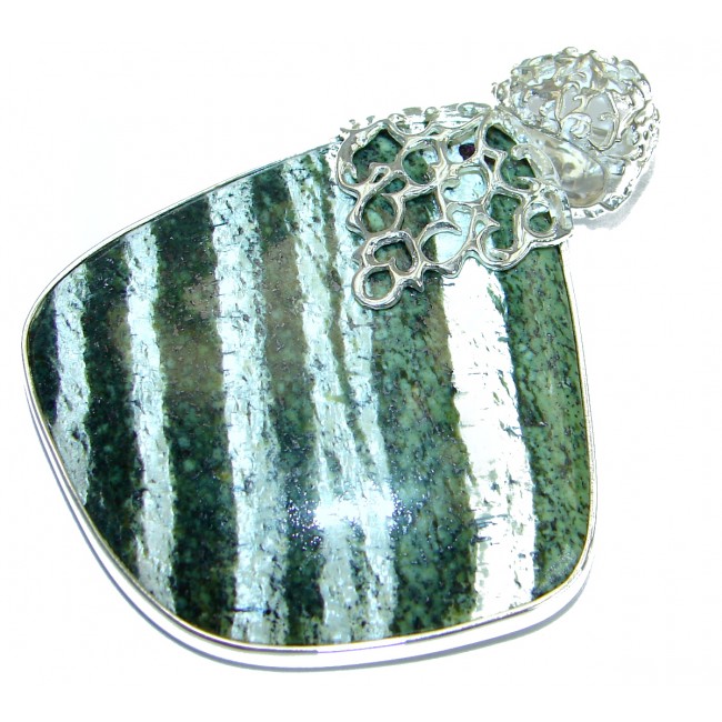 Lizard's Skin Jasper Oxidized Sterling Silver handmade Pendant