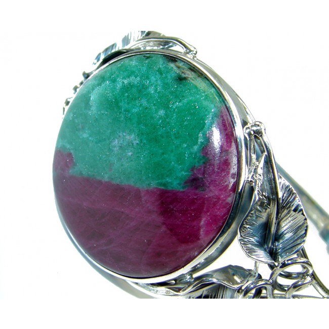 Beauty of Nature Ruby in Zoisite handmade .925 Sterling Silver Bracelet / Cuff