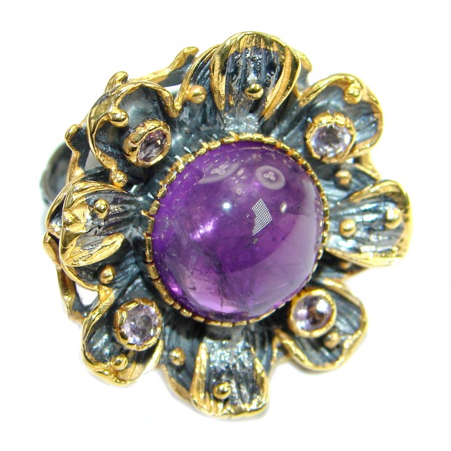 Energazing genuine Amethyst 14K Gold over .925 Sterling Silver Ring size 8 1/4