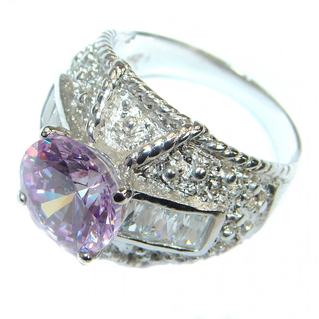 Snow Queen Cubic Zirconia .925 Sterling Silver Cocktail ring s. 5 3/4