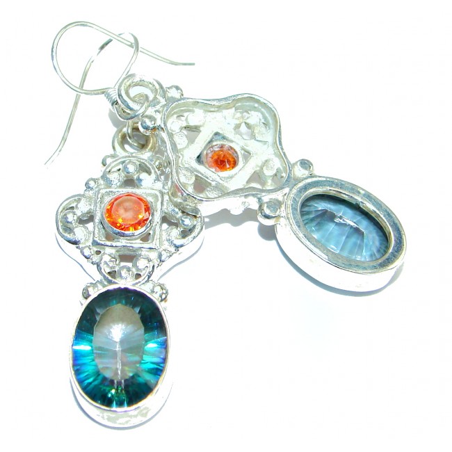 Mystical Eye! Rainbow Magic Topaz .925 Sterling Silver earrings
