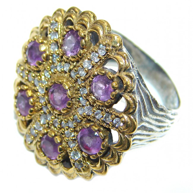Purple Quartz .925 Sterling Silver handmade Ring s. 6 3/4
