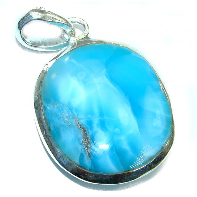 Deep Blue Larimar .925 Sterling Silver handmade pendant