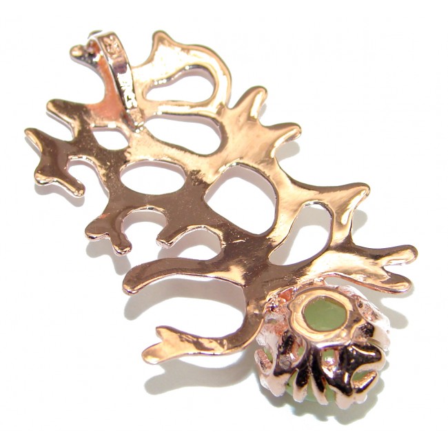 Ocean Reef Prehnite 14K Gold over .925 Sterling Silver handmade pendant