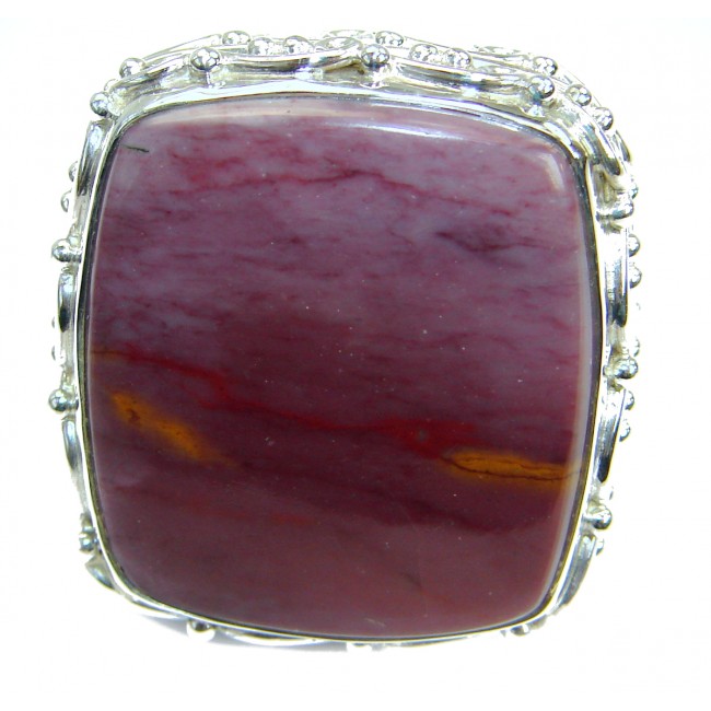Huge Flawless Australian Mookaite .925 Sterling Silver handcrafted Ring size 12