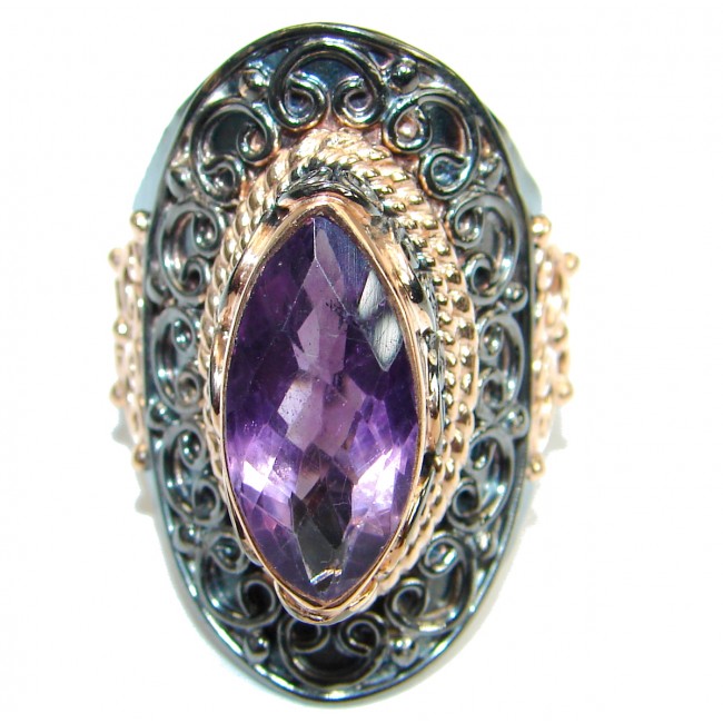 Passiom Natural 25.5 ct. Amethyst Gold over .925 Sterling Silver Ring s. 8 1/4