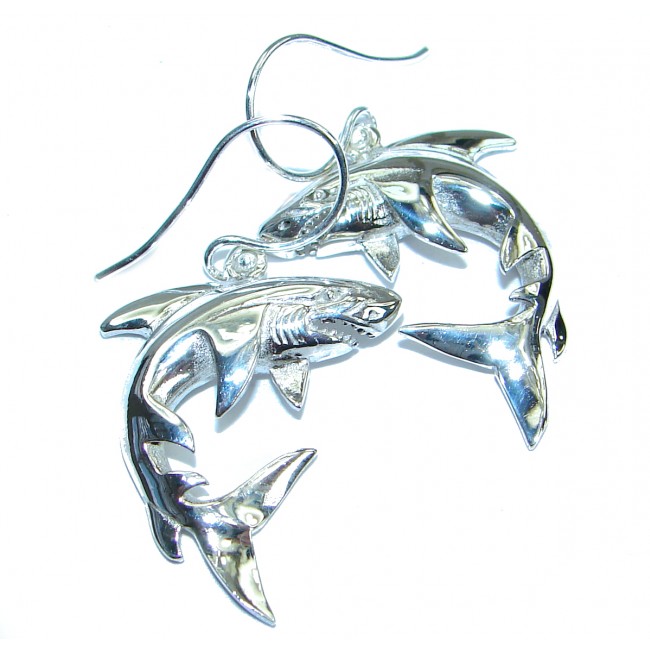 Playing Fishes .925 Sterling Silver handcrafted earrings