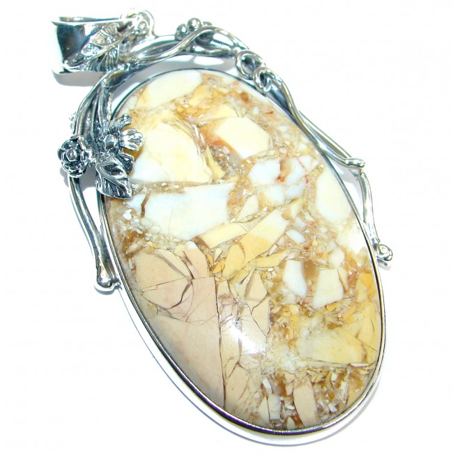 Aura Of Beauty Australian Bracciated Mookaite Jasper .925 Sterling Silver pendant