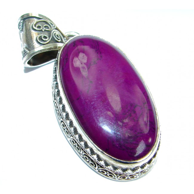 Genuine Purple Turquoise .925 Sterling Silver handcrafted Pendant