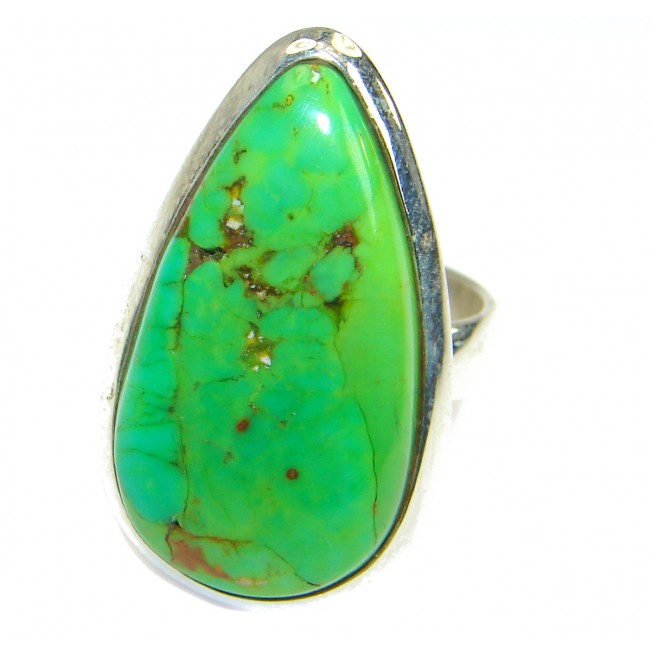 Green Turquoise .925 Sterling Silver handmade Ring s. 7