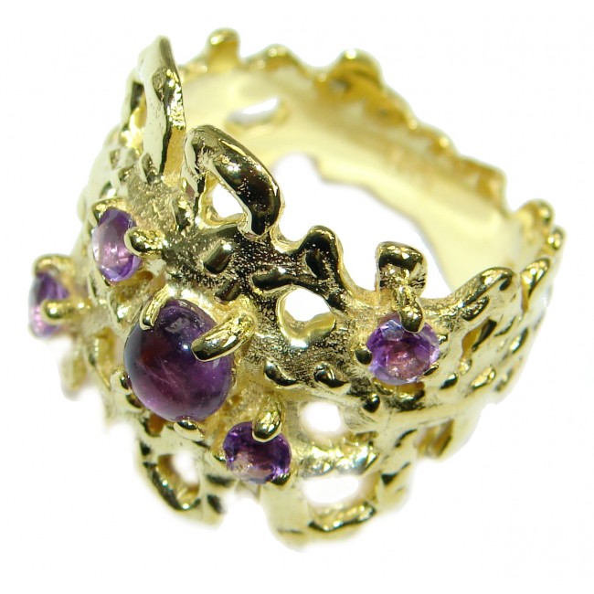 Purple Reef Amethyst 14K Gold over .925 Sterling Silver Ring size 7 1/4