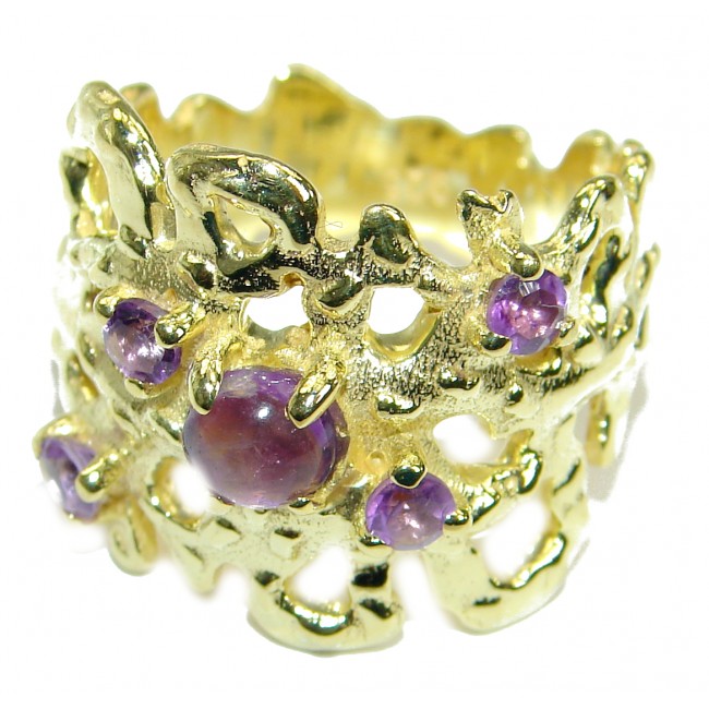 Purple Reef Amethyst 14K Gold over .925 Sterling Silver Ring size 7 1/4