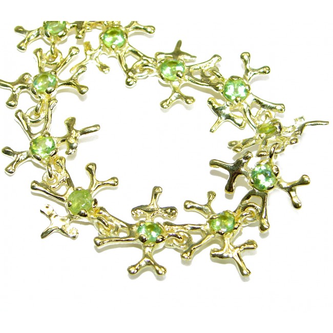 Green Reef genuine Peridot .925 Sterling Silver handmade Bracelet