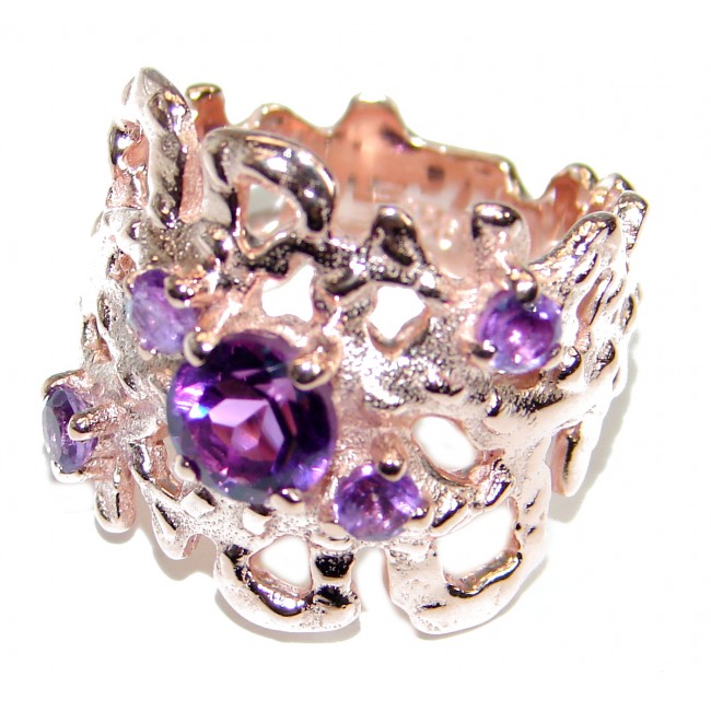 Purple Reef Amethyst 14K Gold over .925 Sterling Silver Ring size 6