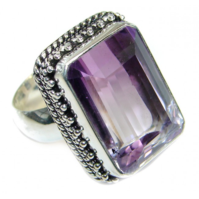 Amazing 45ct Ametrine .925 Sterling Silver handcrafted ring; s. 6