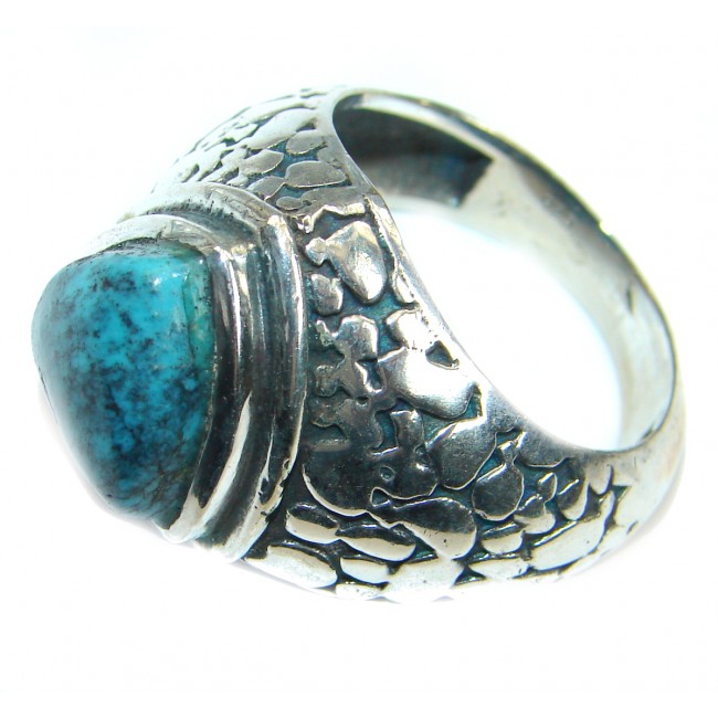Genuine Turquoise .925 Sterling Silver handmade Ring s. 10 1/4