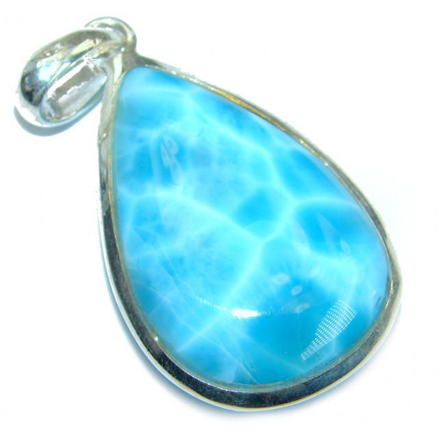 True Blue Treasure genuine Larimar .925 Sterling Silver handmade pendant