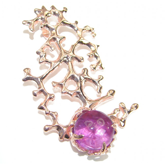 True Beauty Amethyst Rose Gold over .925 Sterling Silver handcrafted Pendant