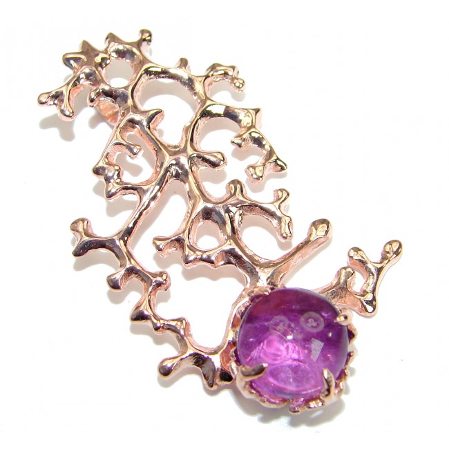 True Beauty Amethyst Rose Gold over .925 Sterling Silver handcrafted Pendant