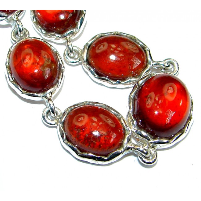 Flawless Passion Red Ruby .925 Sterling Silver handcrafted Bracelet