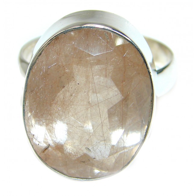 Simply Perfect genuine Tourmalinated quartz Sterling Silver Ring s. 12