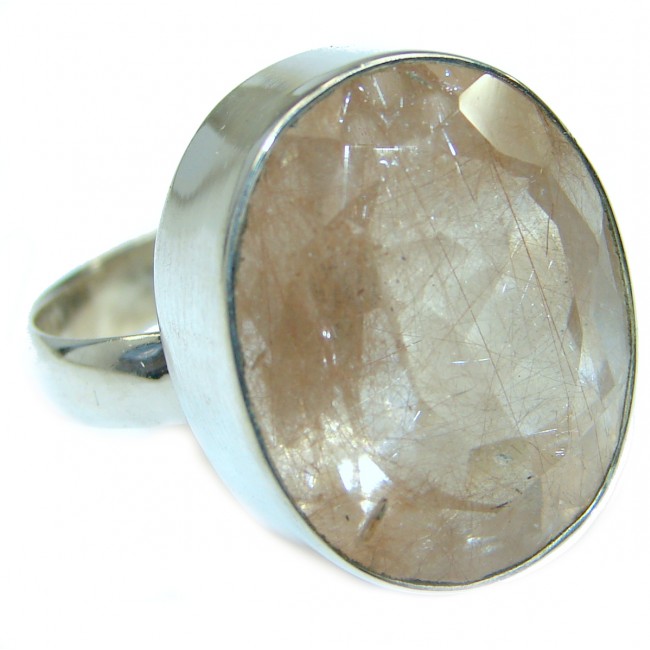 Simply Perfect genuine Tourmalinated quartz Sterling Silver Ring s. 12