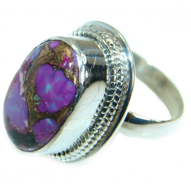 Huge Purple Turquoise .925 Sterling Silver ring; s. 9 1/4