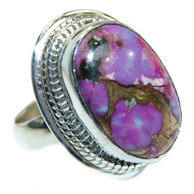 Huge Purple Turquoise .925 Sterling Silver ring; s. 9 1/4