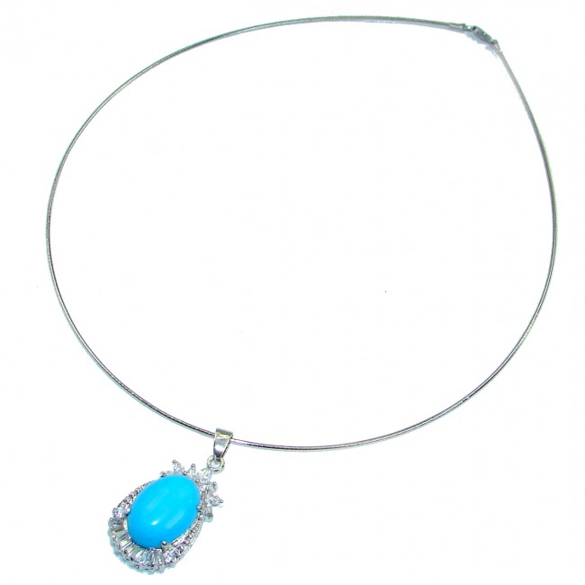 Created Turquoise .925 Sterling Silver necklace