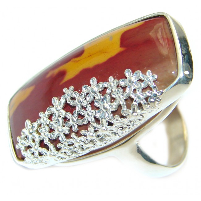 Huge Flawless Australian Mookaite .925 Sterling Silver handcrafted Ring size 7 1/2