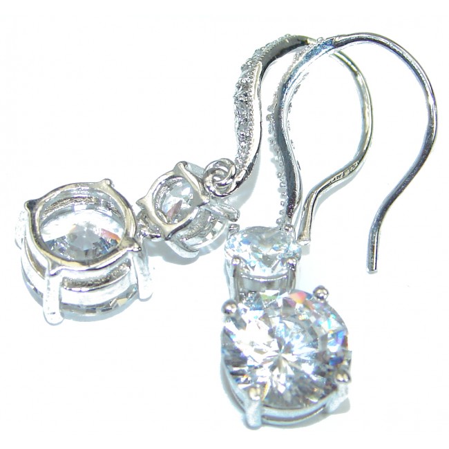 Fancy Design White Topaz .925 Sterling Silver earrings
