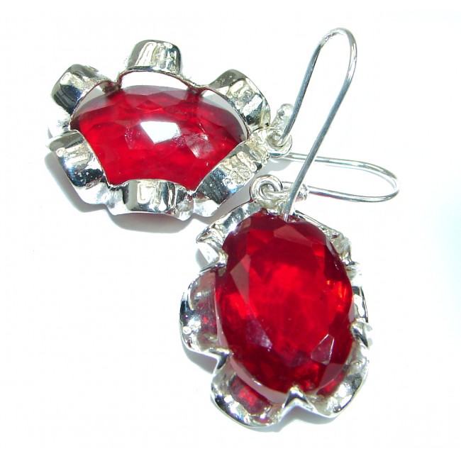 Perfect Red Quartz .925 Sterling Silver handmade earrings