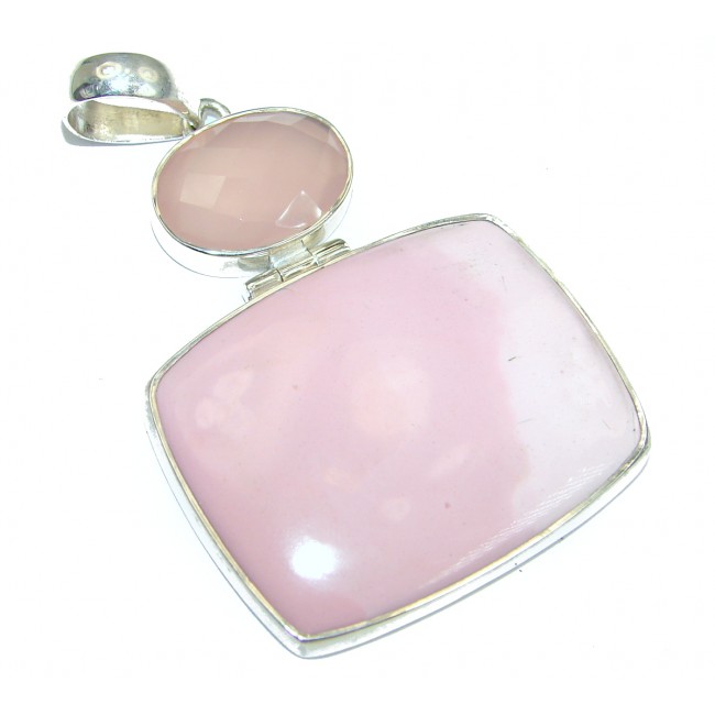 Natural Pink Opal .925 Sterling Silver handmade Pendant