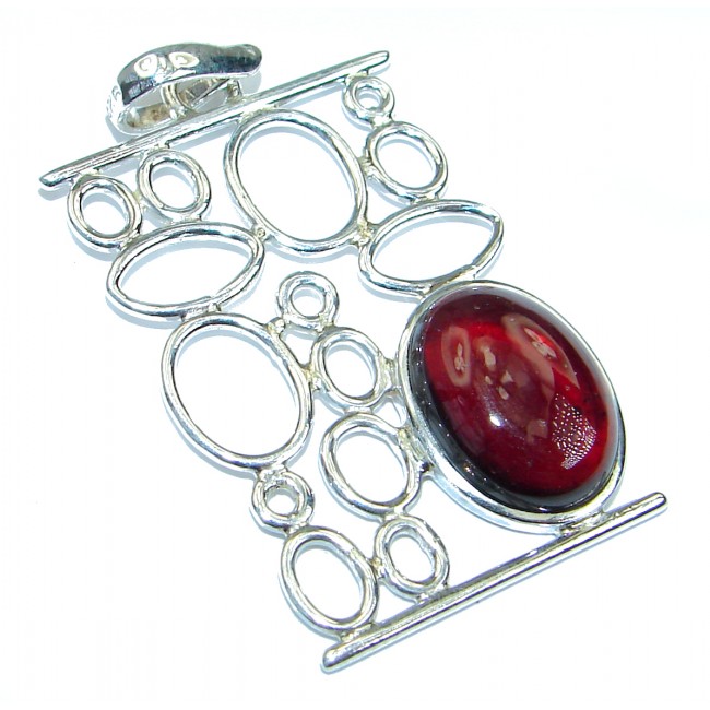 Authentic Garnet .925 Coral Sterling Silver handmade pendant