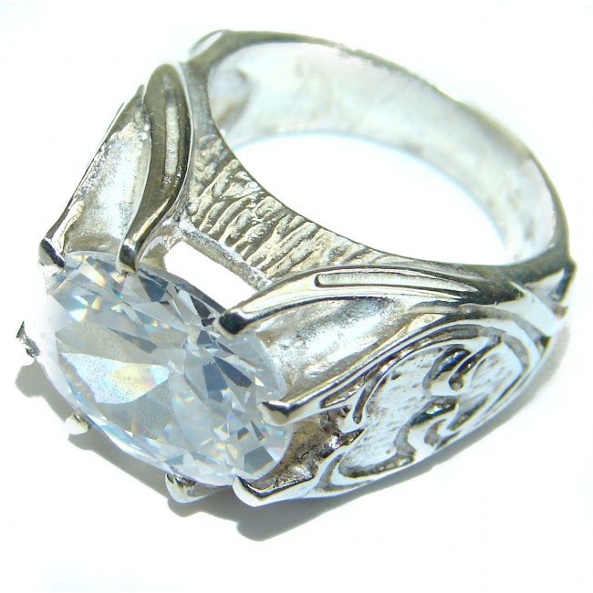 Cubic Zirconia .925 Sterling Silver Cocktail ring s. 6 3/4