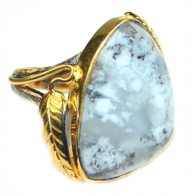 Top Quality Dendritic Agate .925 Sterling Silver hancrafted Ring s. 6