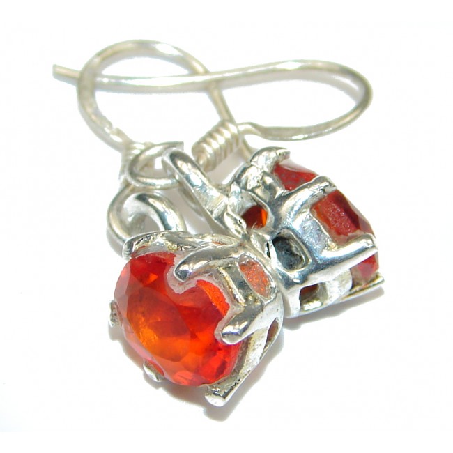 Red Cubic Zirconia .925 Sterling Silver earrings