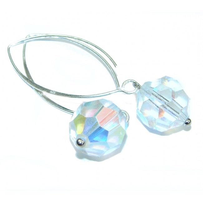 Fiesta Rainbow Crystals .925 Sterling Silver handmade earrings
