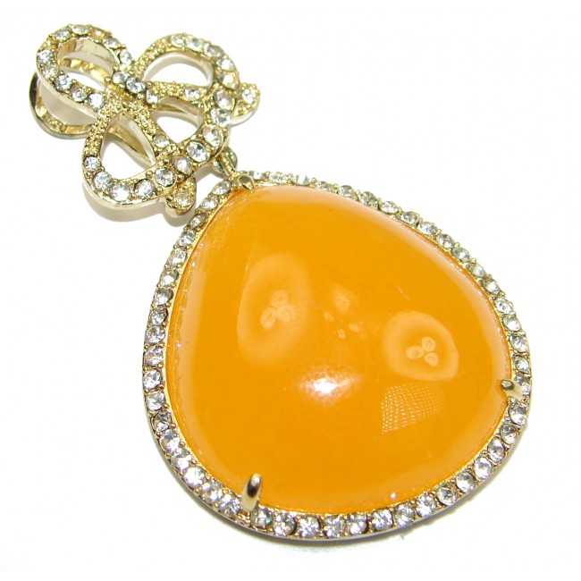 Candy Genuine Golden Calcite Gold over .925 Sterling Silver Pendant