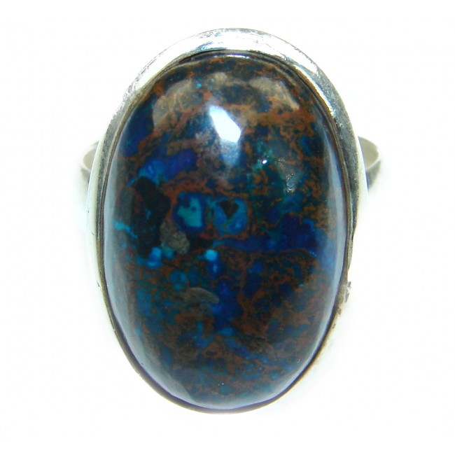 Copper Turquoise .925 Sterling Silver ring; s. 9