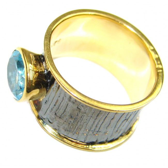 Energazing Swiss Blue Topaz .925 Sterling Silver handmade Ring size 8