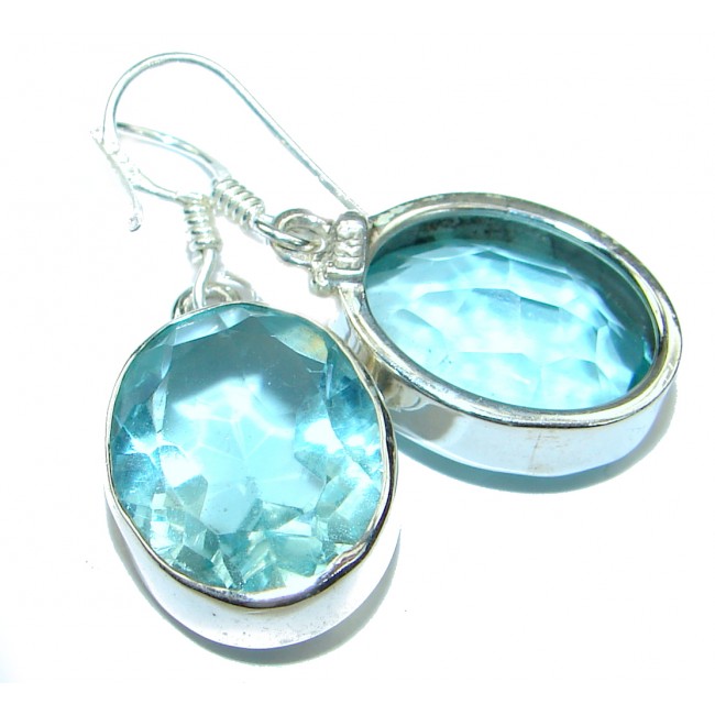Just Perfect Aqua Quartz .925 Sterling Silver earrings