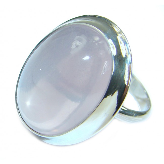 Best Quality Rose Quartz .925 Sterling Silver handcrafted ring s. 7 1/2