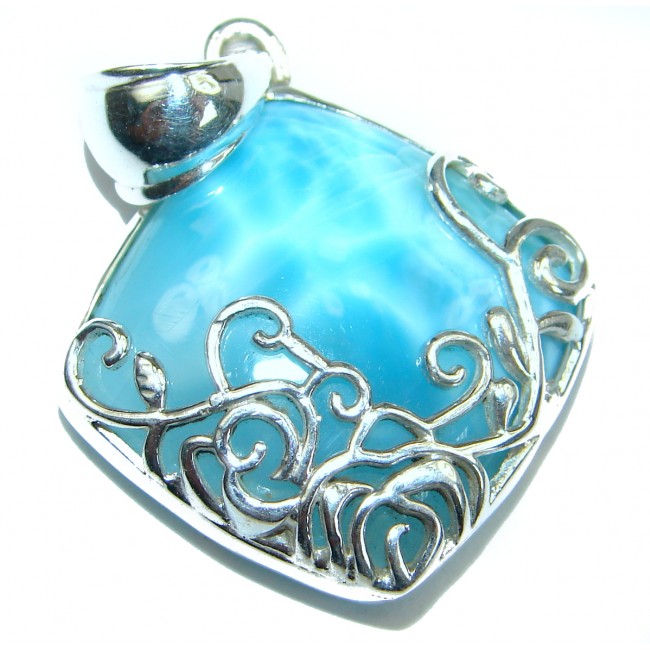 Blue Passion genuine Larimar .925 Sterling Silver handmade pendant