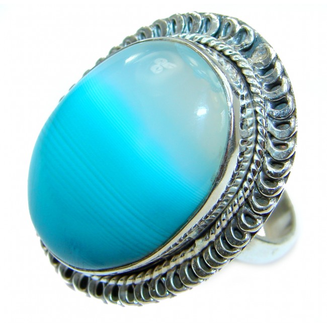 Exotic Druzy Agate .925 Silver Ring s. 8 1/4